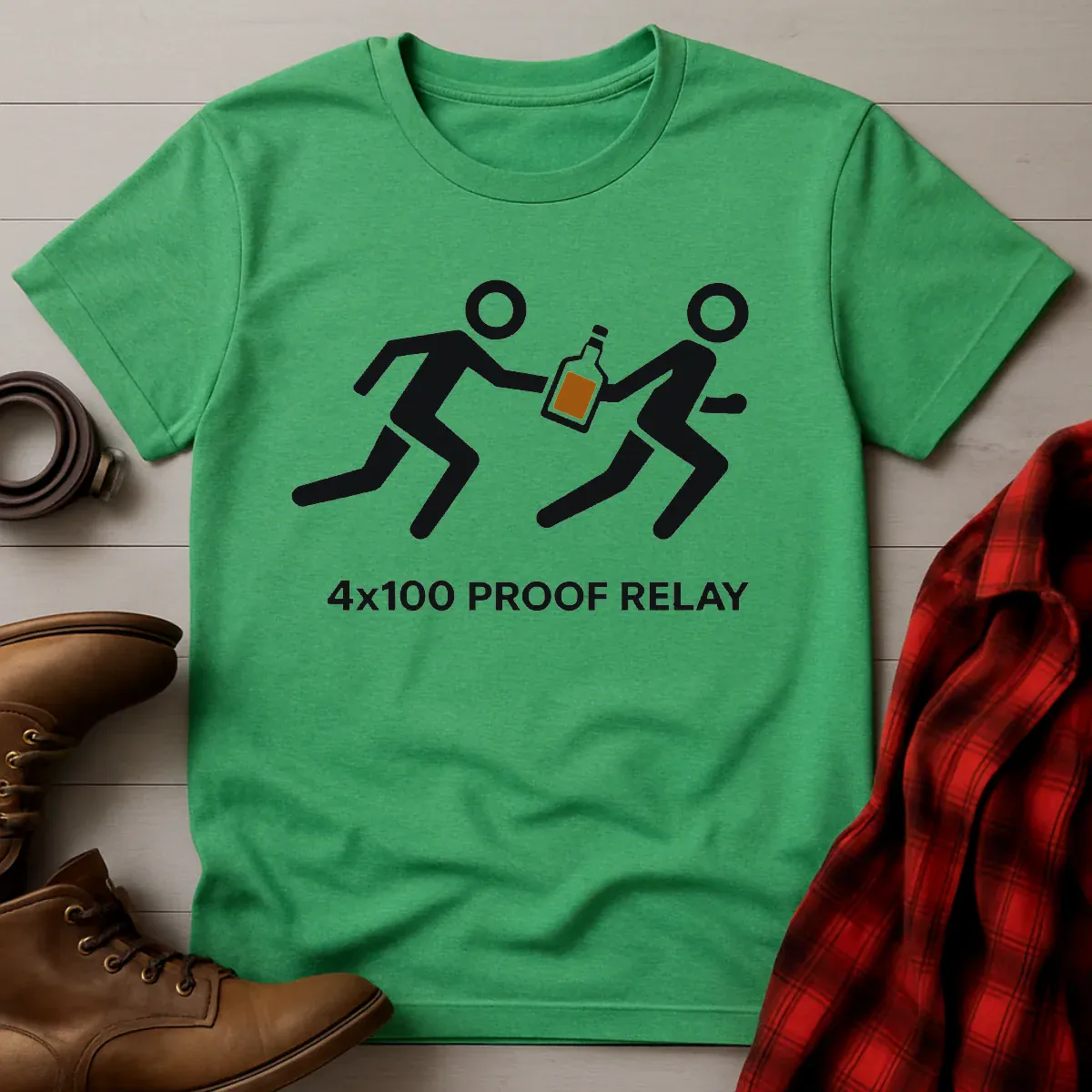 4 x 100 Proof Relay Whiskey T-Shirt