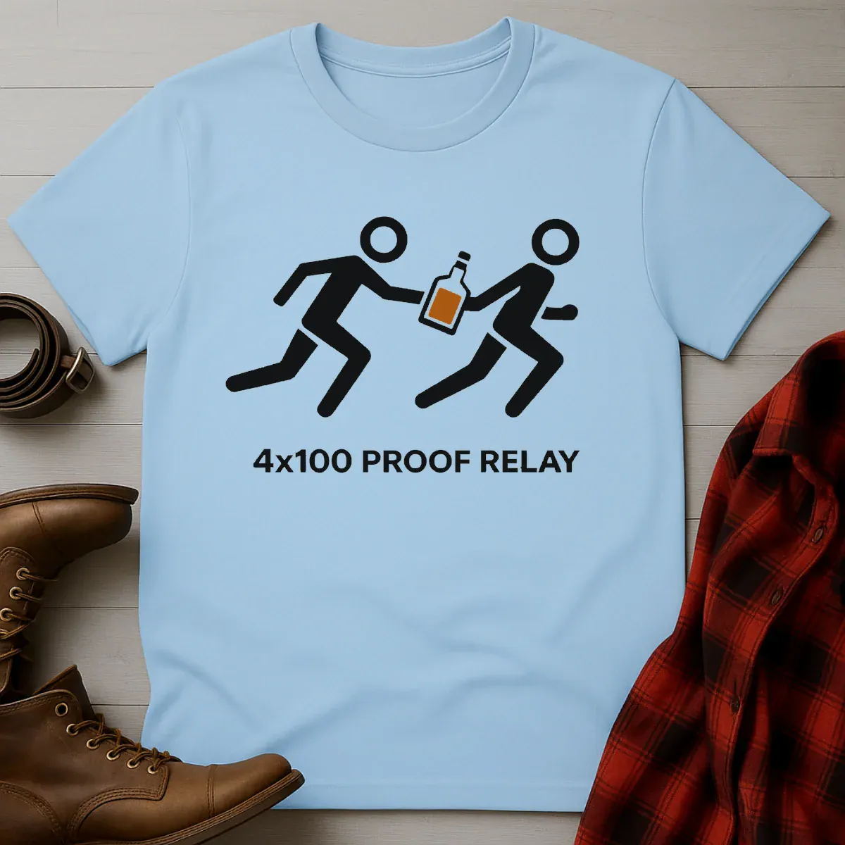 4 x 100 Proof Relay Whiskey T-Shirt