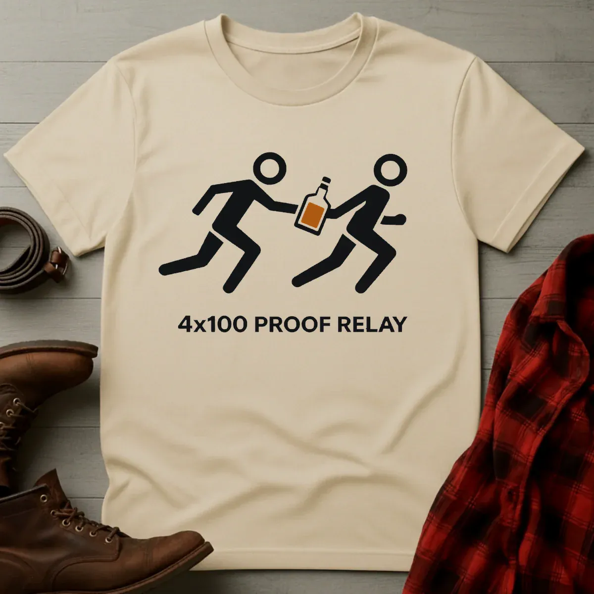 4 x 100 Proof Relay Whiskey T-Shirt