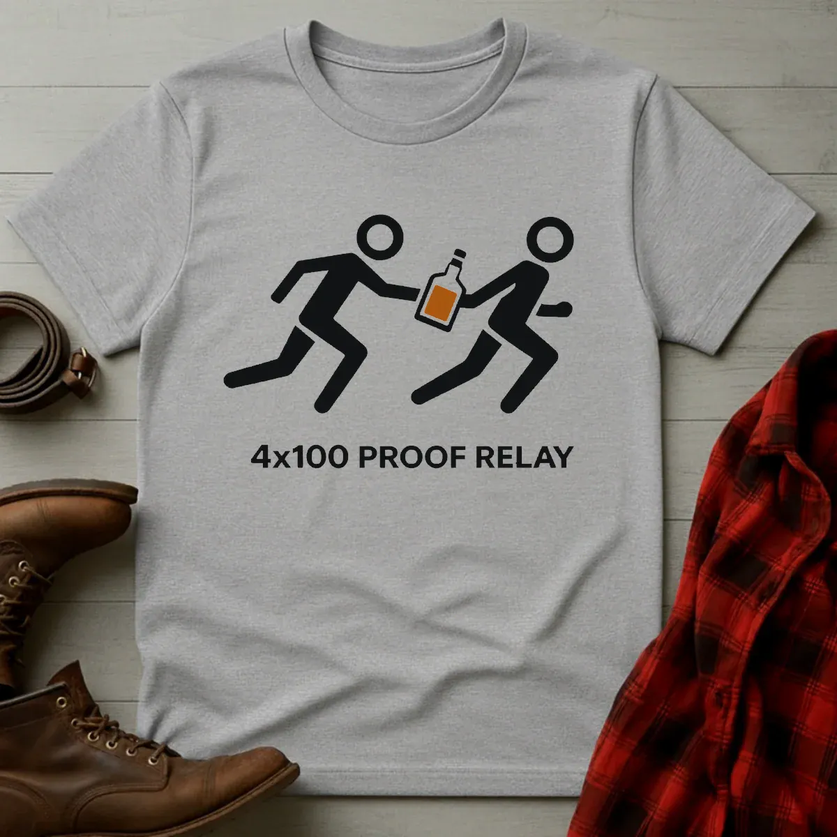 4 x 100 Proof Relay Whiskey T-Shirt