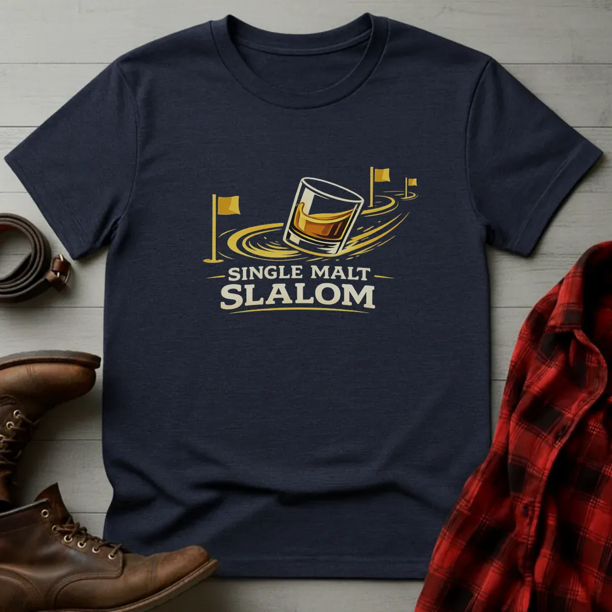 Single Malt Slalom Whiskey T-Shirt