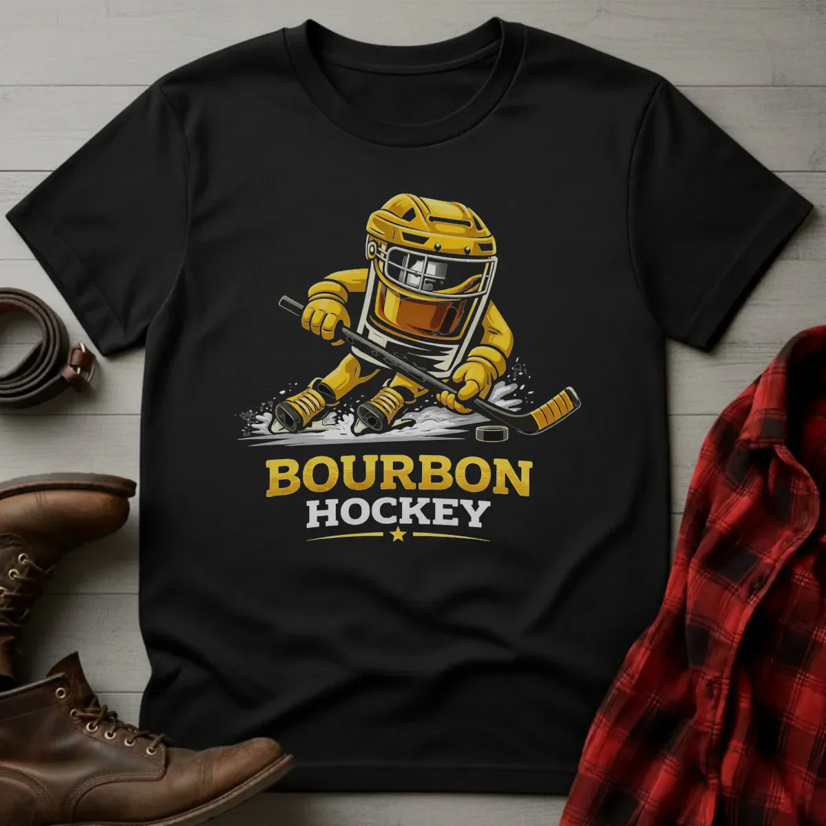 Bourbon Hockey Glass T-Shirt
