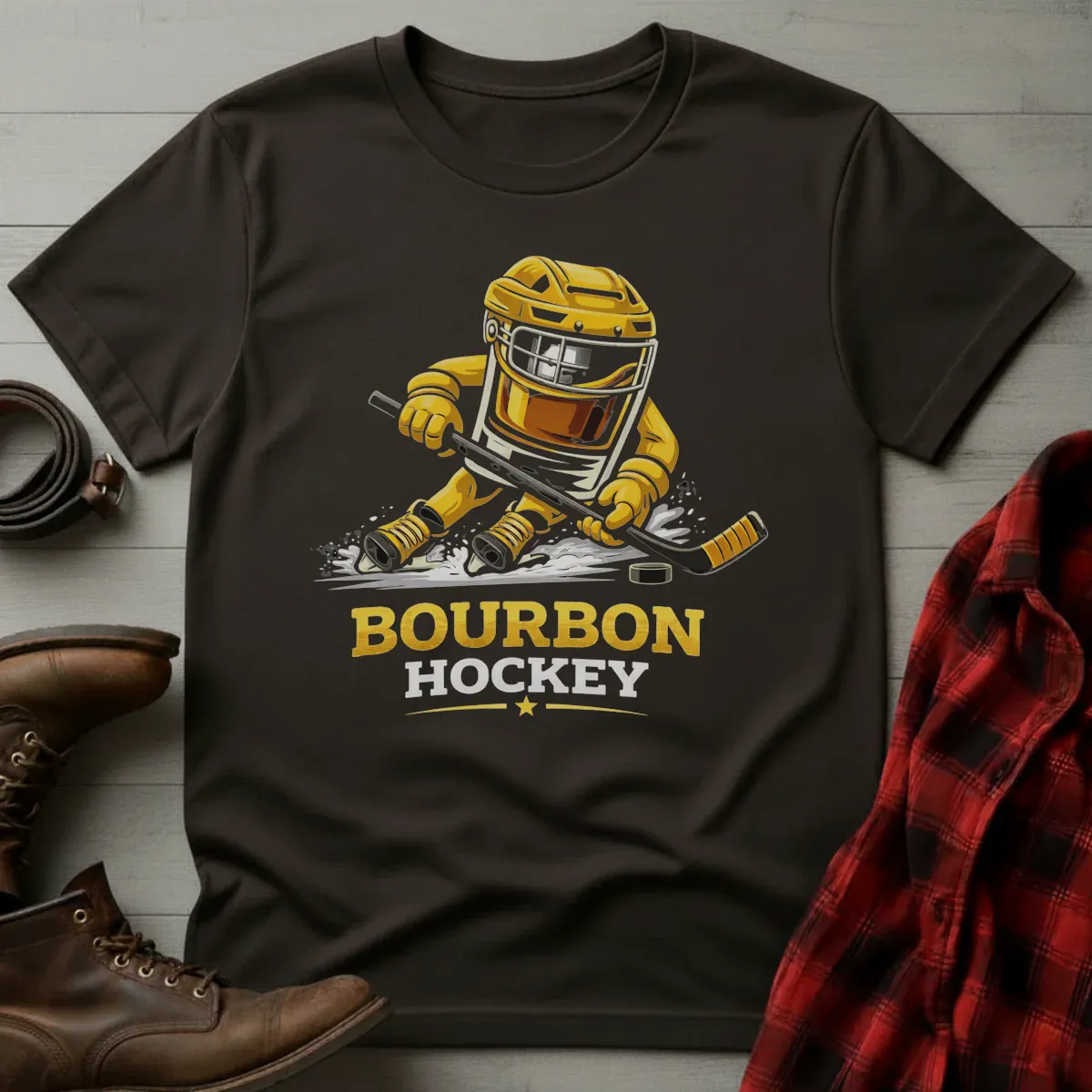 Bourbon Hockey Glass T-Shirt