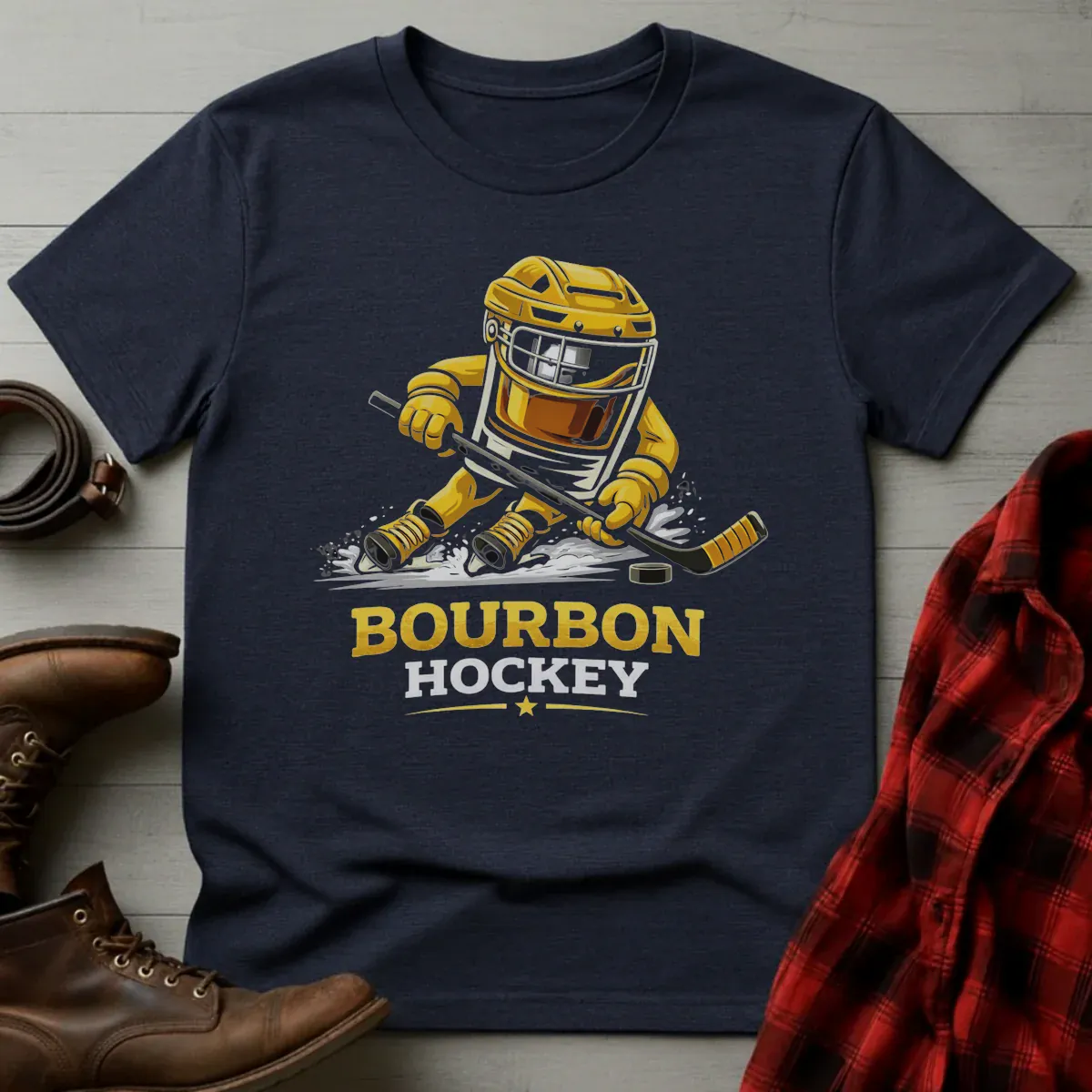 Bourbon Hockey Glass T-Shirt
