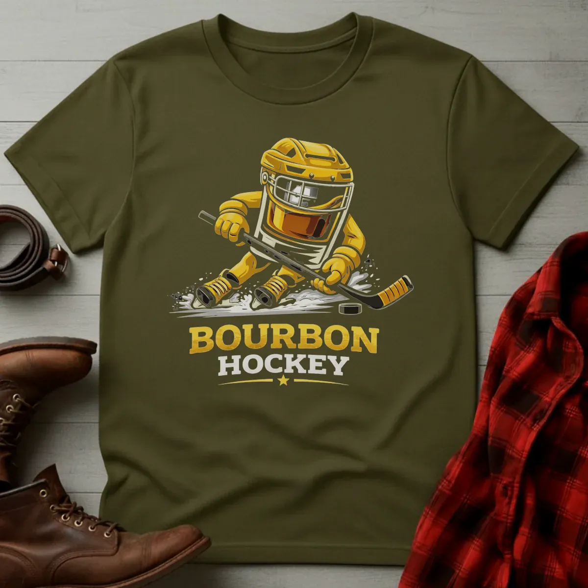 Bourbon Hockey Glass T-Shirt