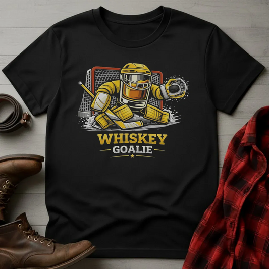 Hockey Whiskey Goalie Glass T-Shirt
