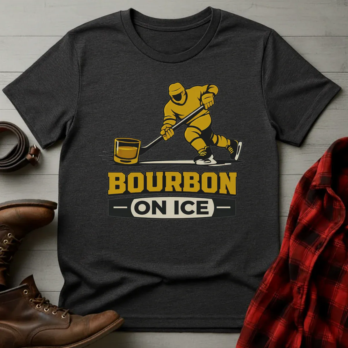 Bourbon on Ice Hockey T-Shirt