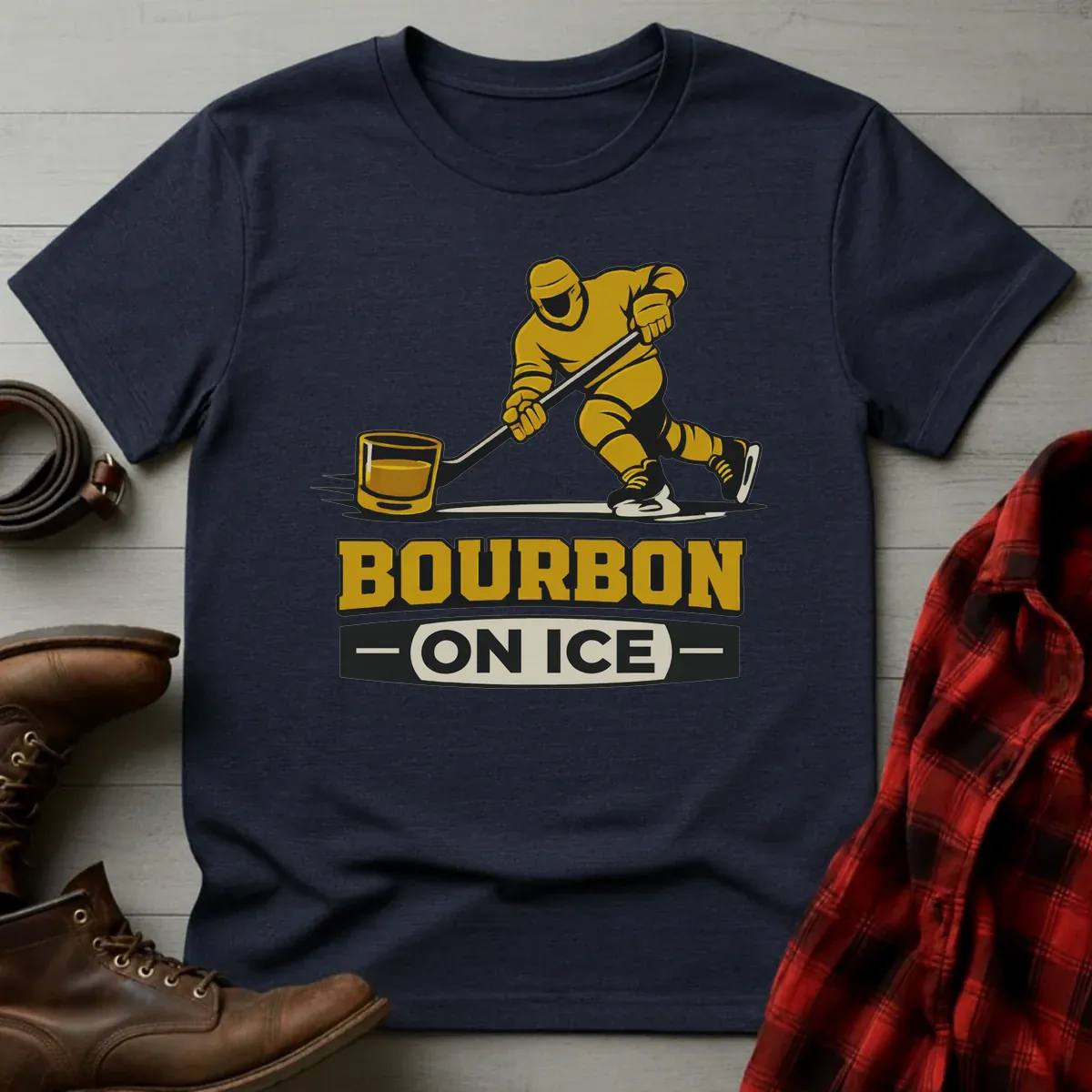 Bourbon on Ice Hockey T-Shirt