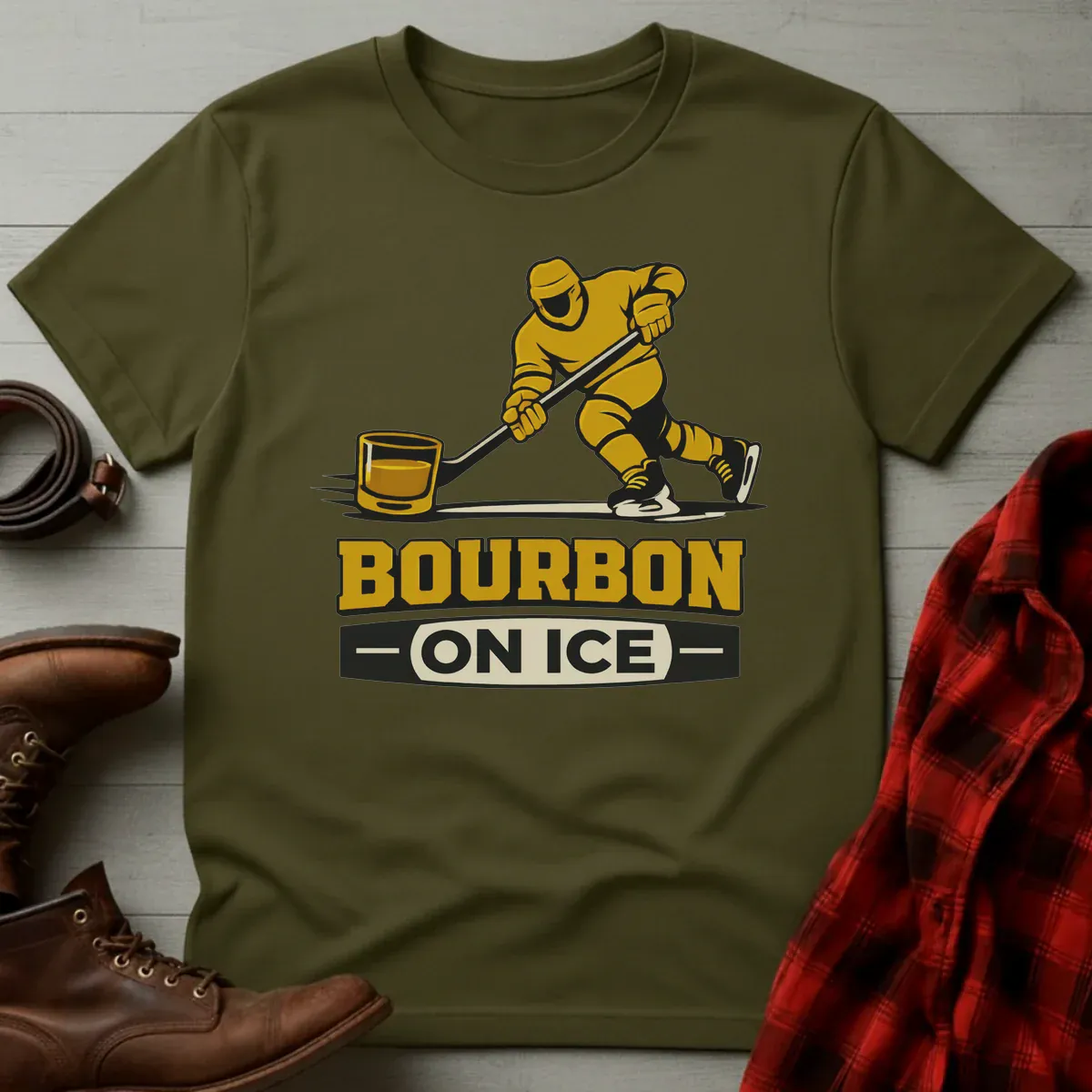 Bourbon on Ice Hockey T-Shirt