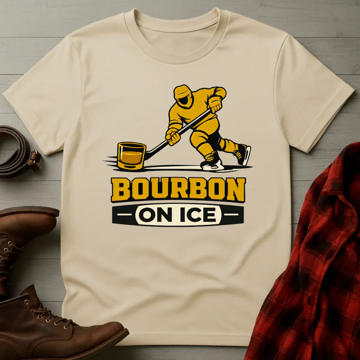 Bourbon on Ice Hockey T-Shirt