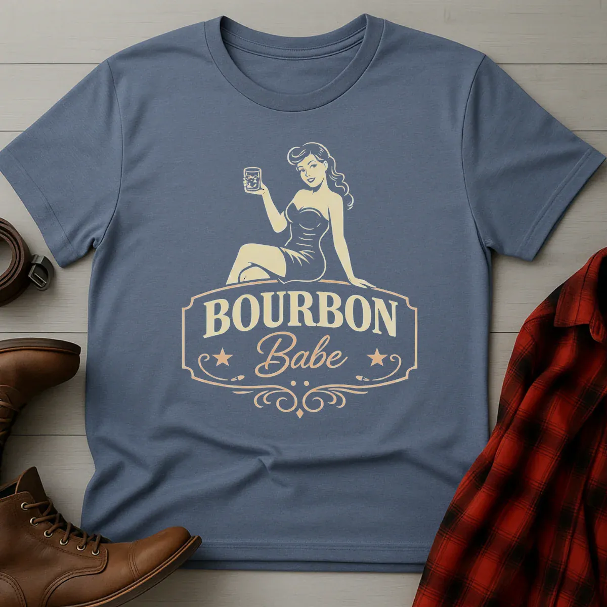 Bourbon Babe Pinup T-Shirt