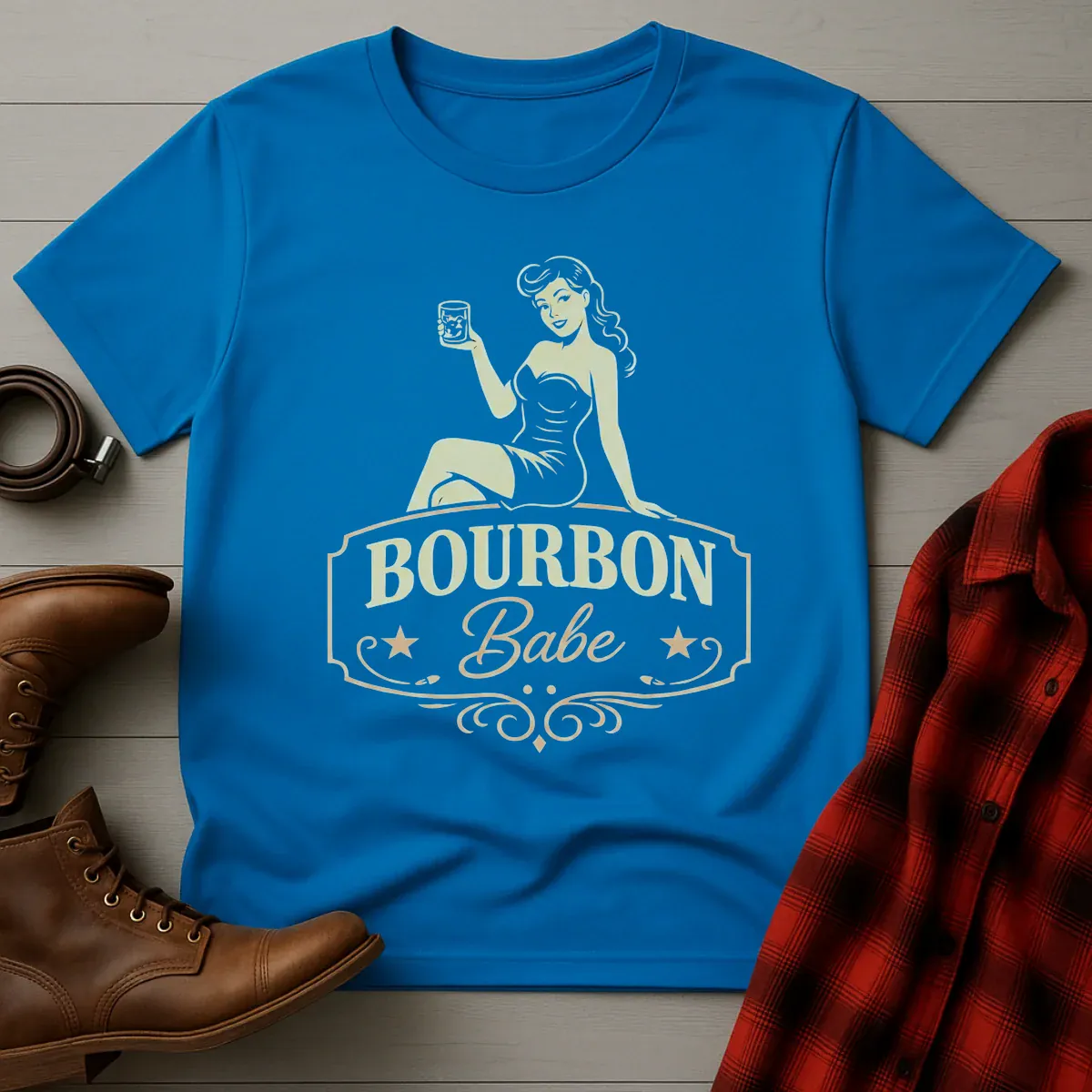 Bourbon Babe Pinup T-Shirt