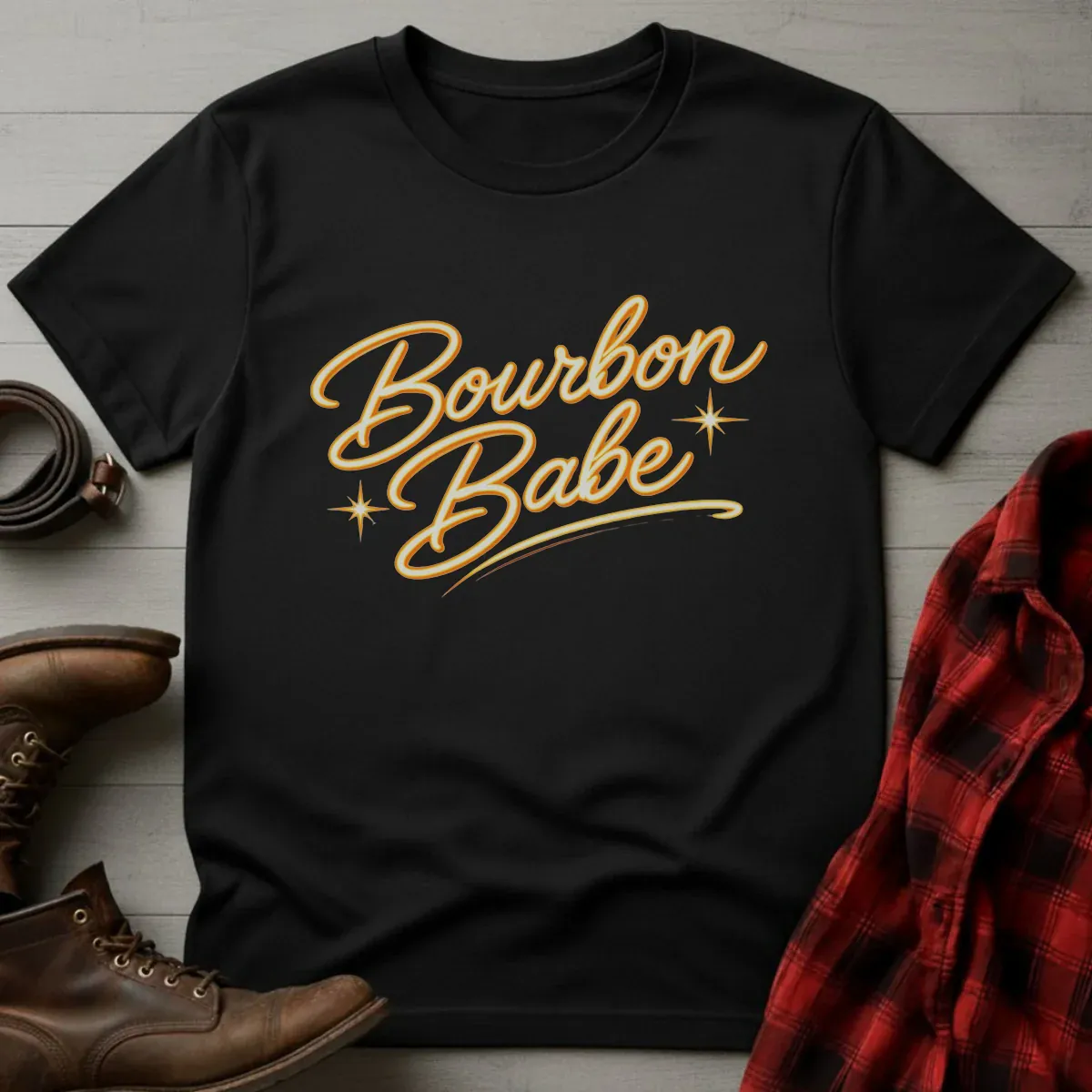 Bourbon Babe Neon Script T-Shirt