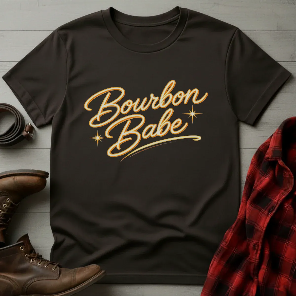 Bourbon Babe Neon Script T-Shirt