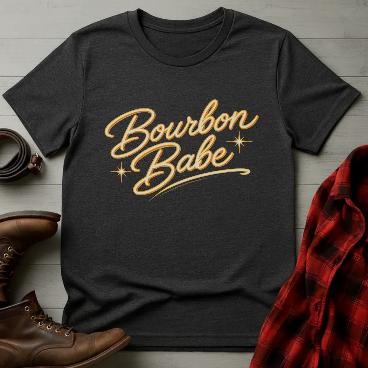 Bourbon Babe Neon Script T-Shirt