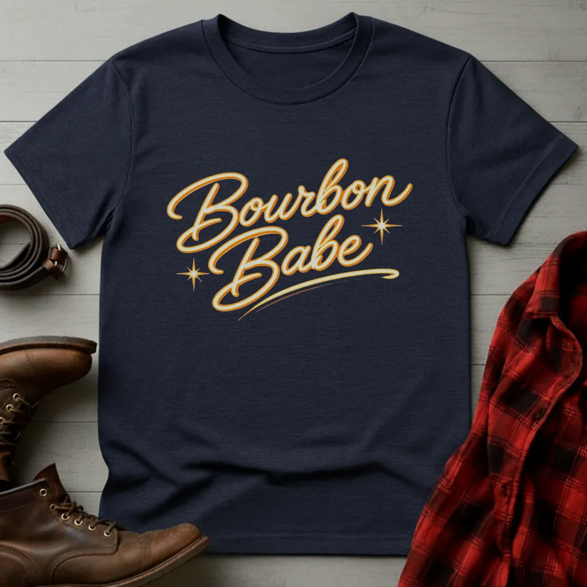 Bourbon Babe Neon Script T-Shirt