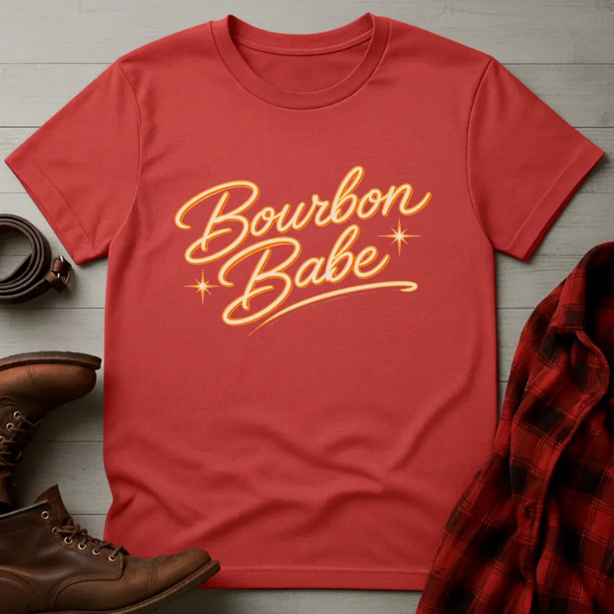 Bourbon Babe Neon Script T-Shirt