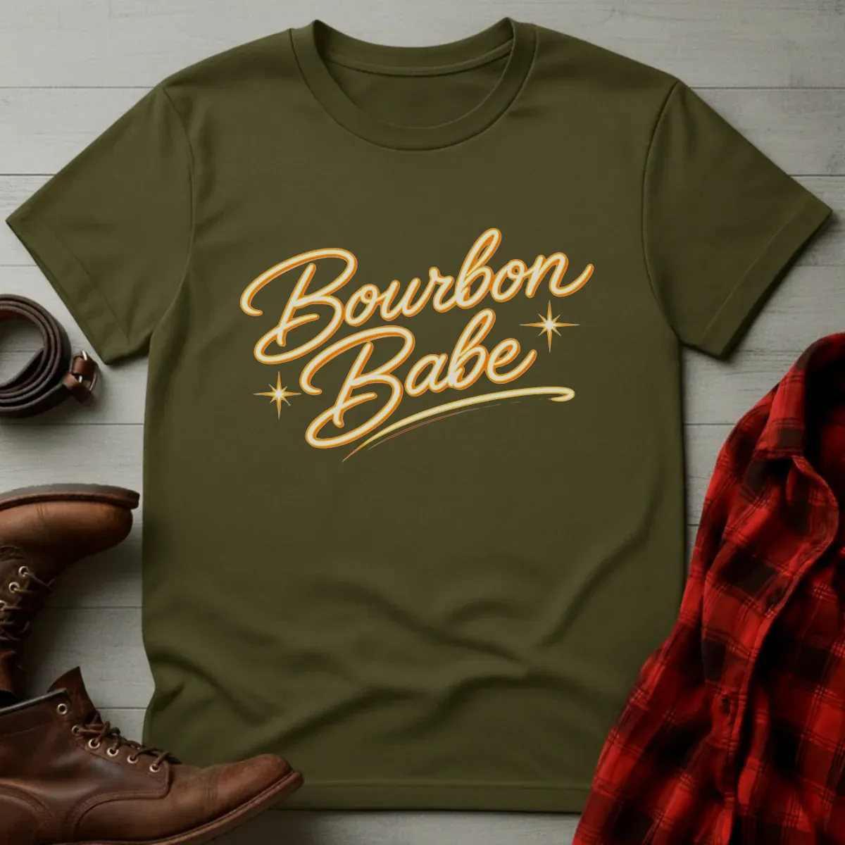 Bourbon Babe Neon Script T-Shirt