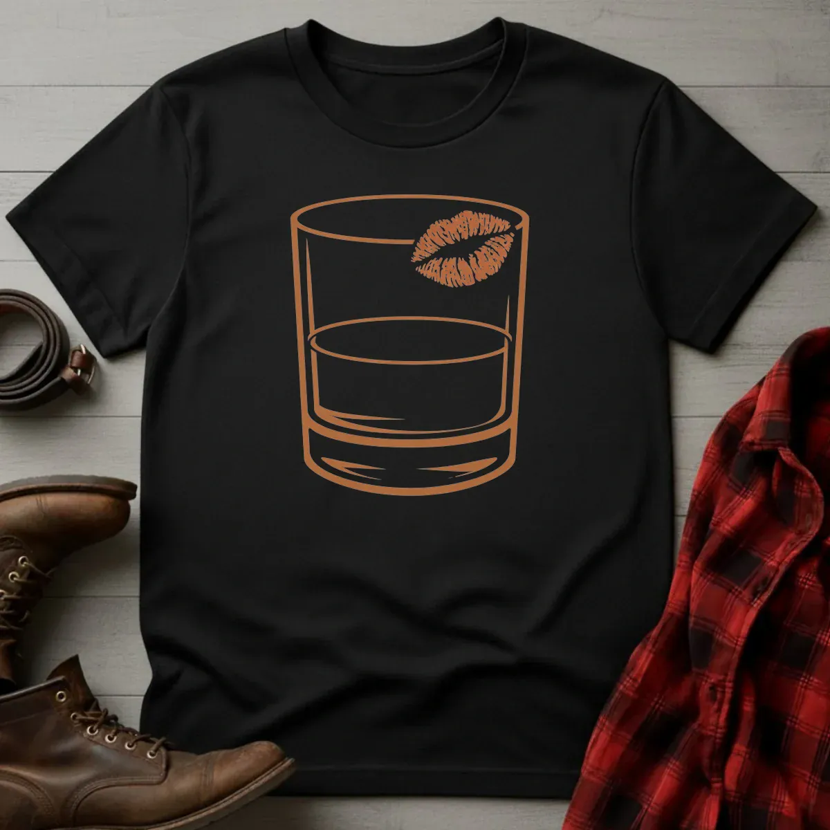 Bourbon Babe Glass Lipstick Kiss T-Shirt