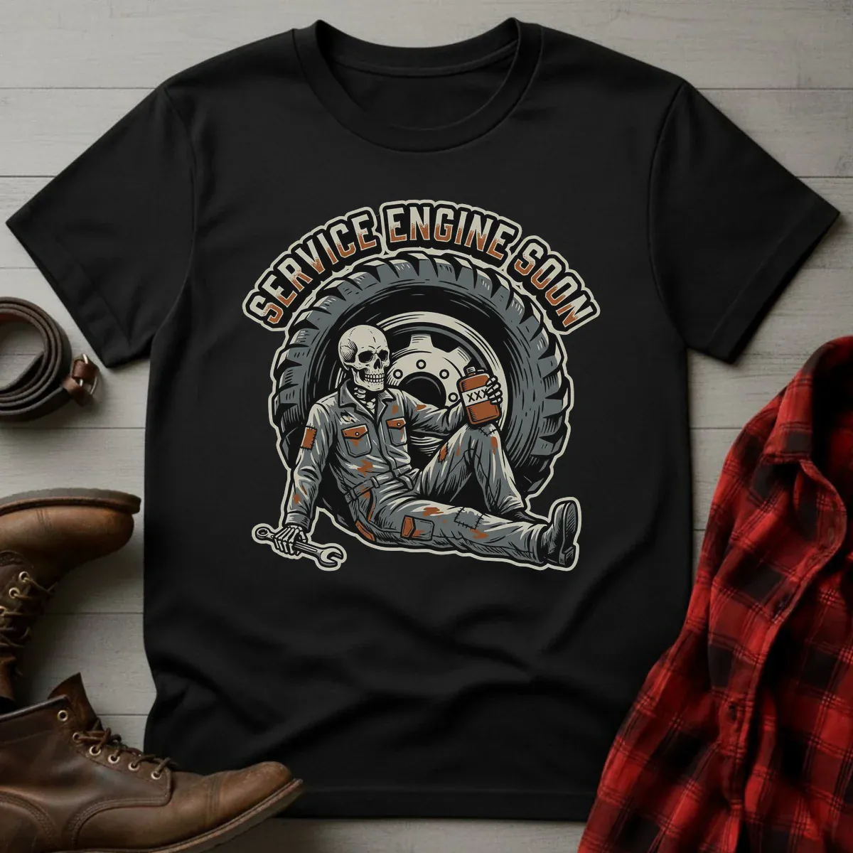 Service Engine Whiskey Mechanic T-Shirt