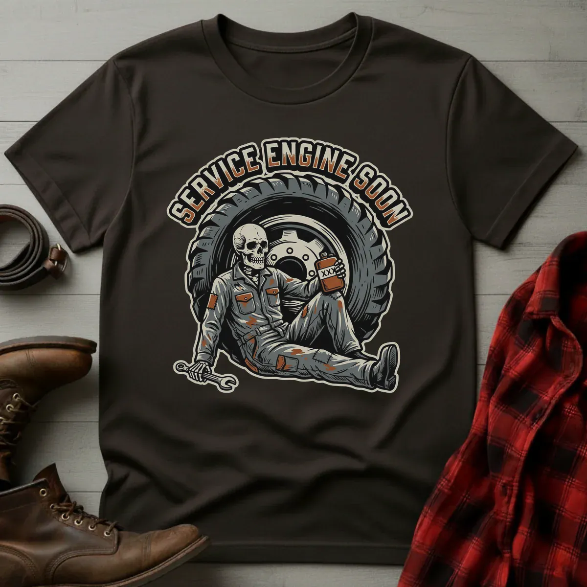 Service Engine Whiskey Mechanic T-Shirt