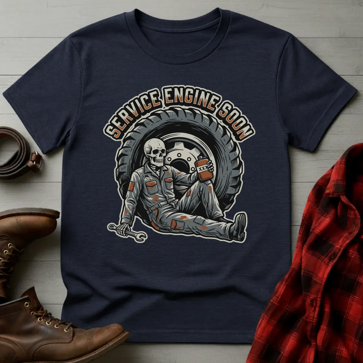 Service Engine Whiskey Mechanic T-Shirt