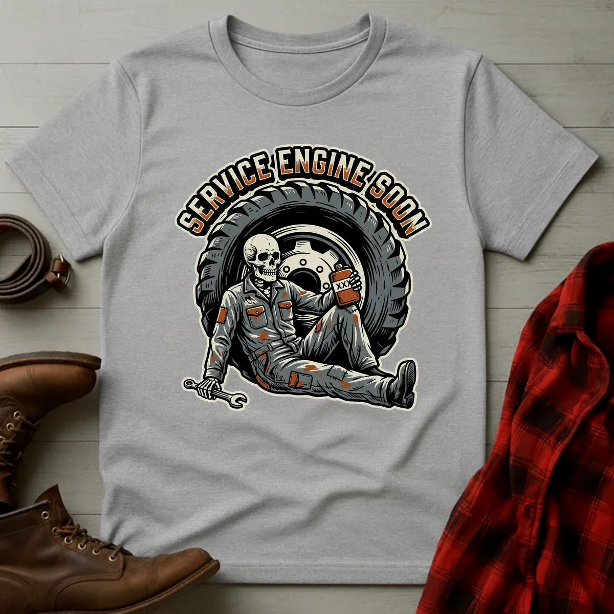 Service Engine Whiskey Mechanic T-Shirt