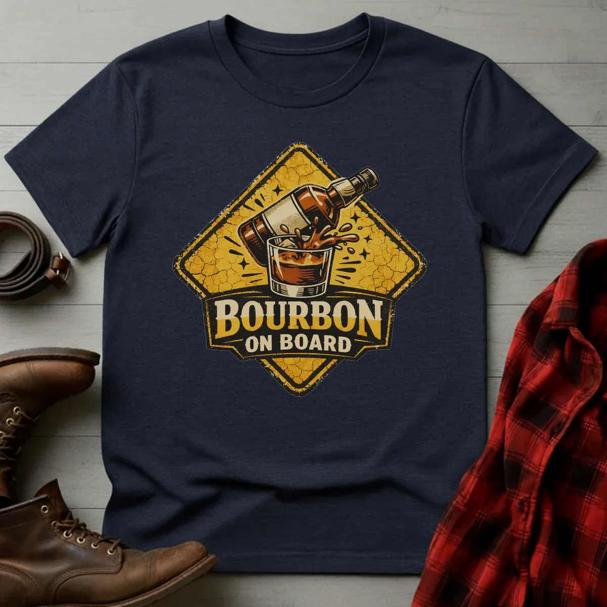 Bourbon on Board Sign T-Shirt