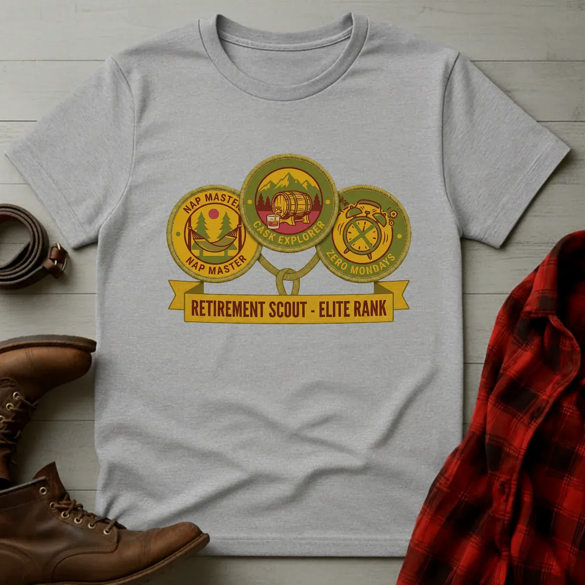 Retirement Scout Elite Rank Whiskey T-Shirt