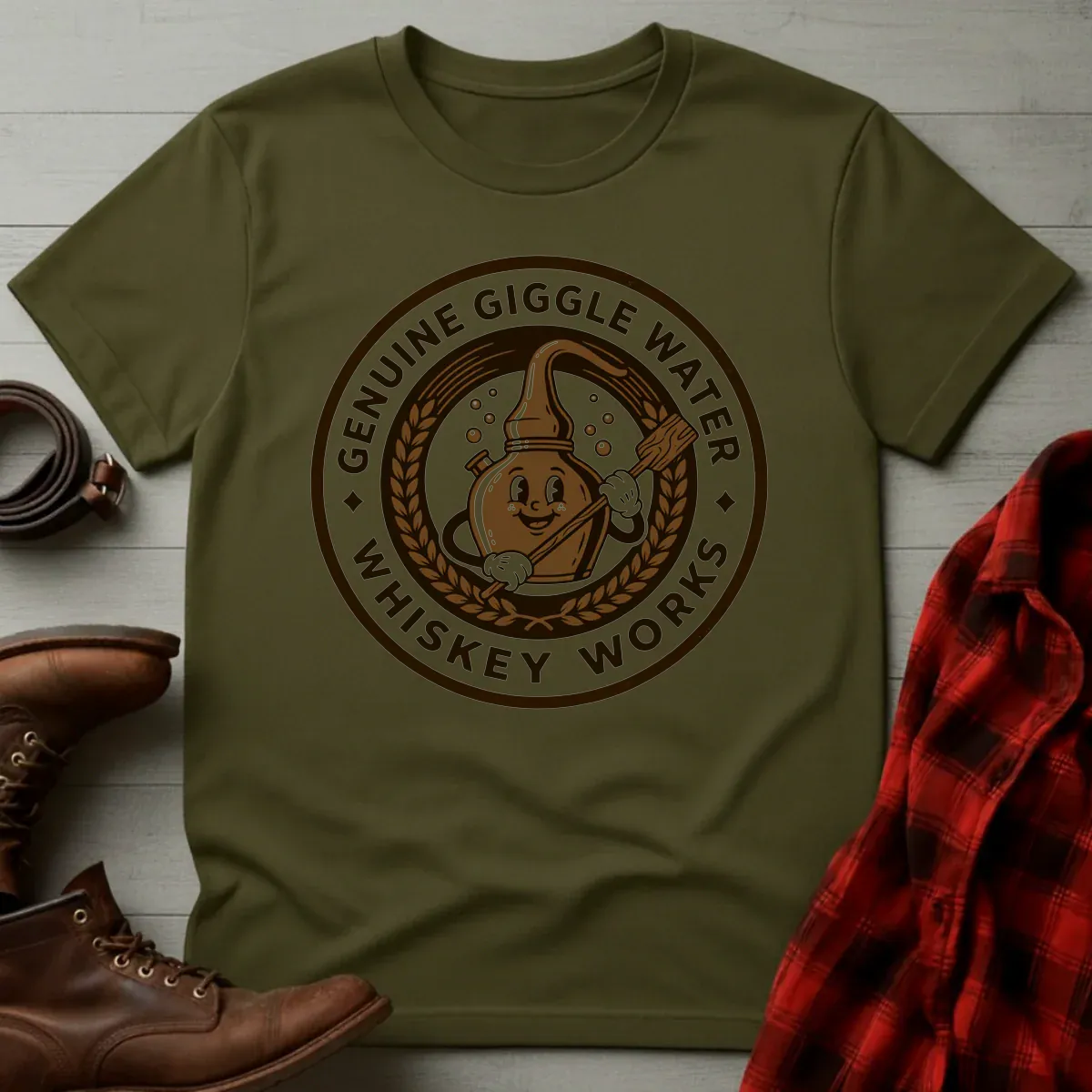Genuine Giggle Water Whiskey Works T-Shirt