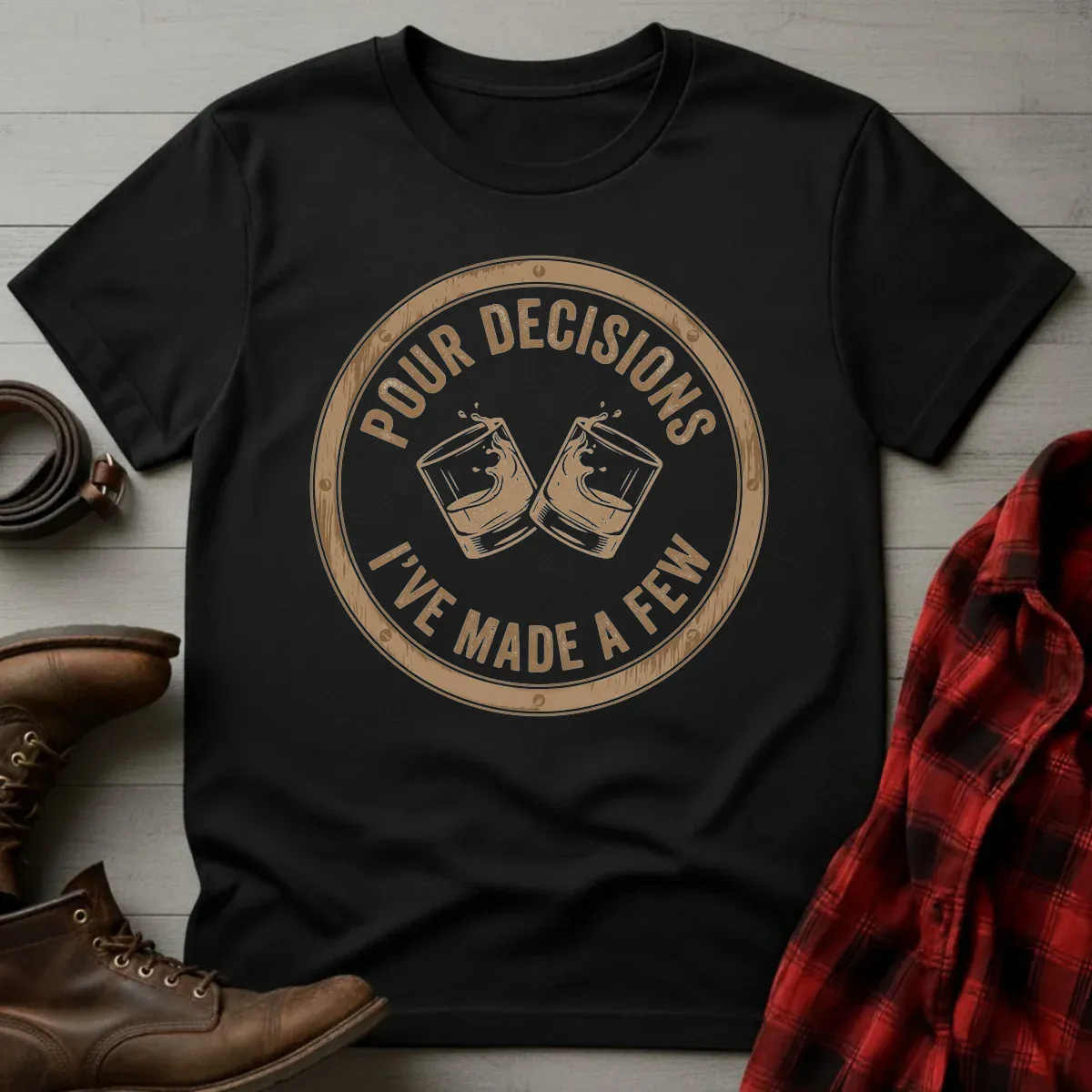 Few Pour Decisions Clinking Glasses Whiskey T-Shirt