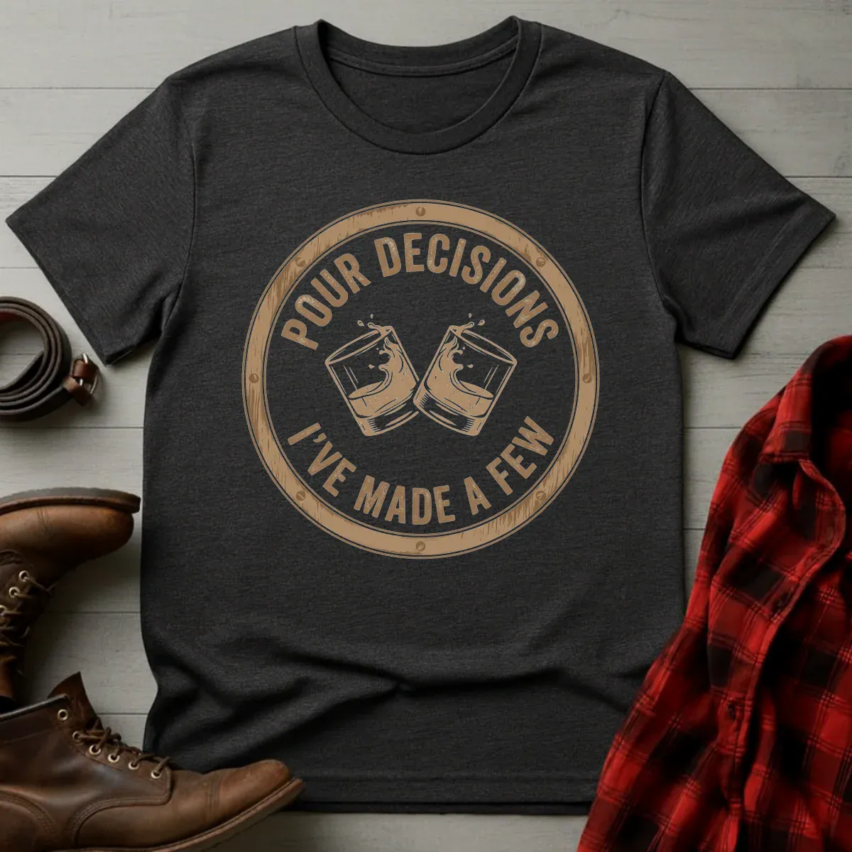 Few Pour Decisions Clinking Glasses Whiskey T-Shirt