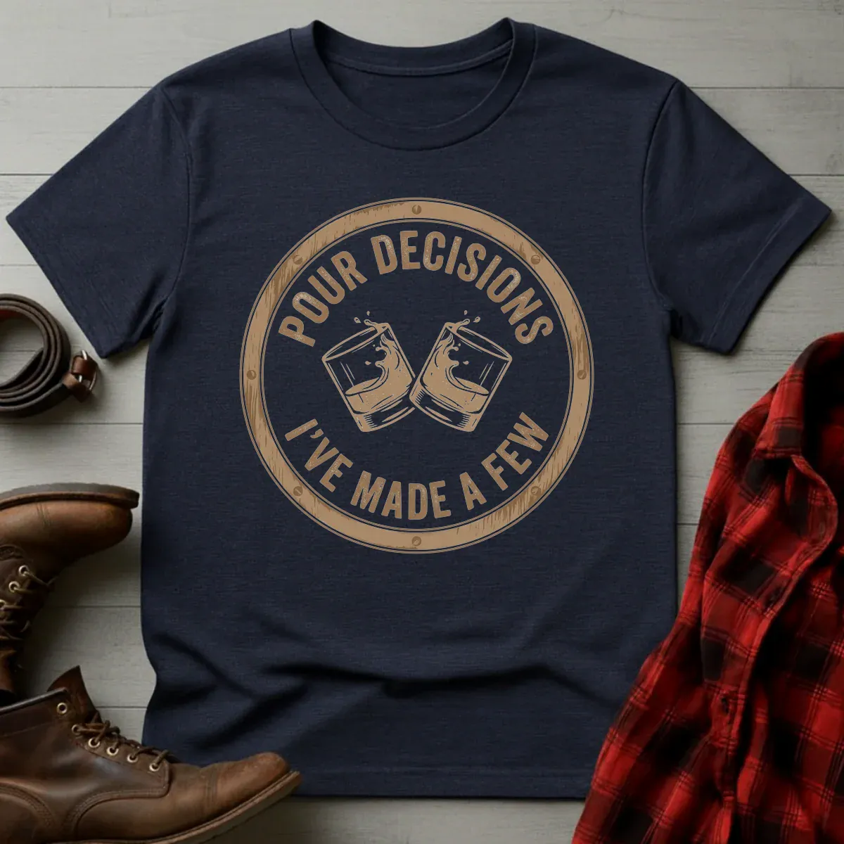 Few Pour Decisions Clinking Glasses Whiskey T-Shirt