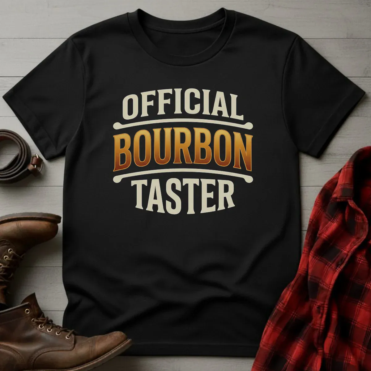 Official Bourbon Taster Typography T-Shirt