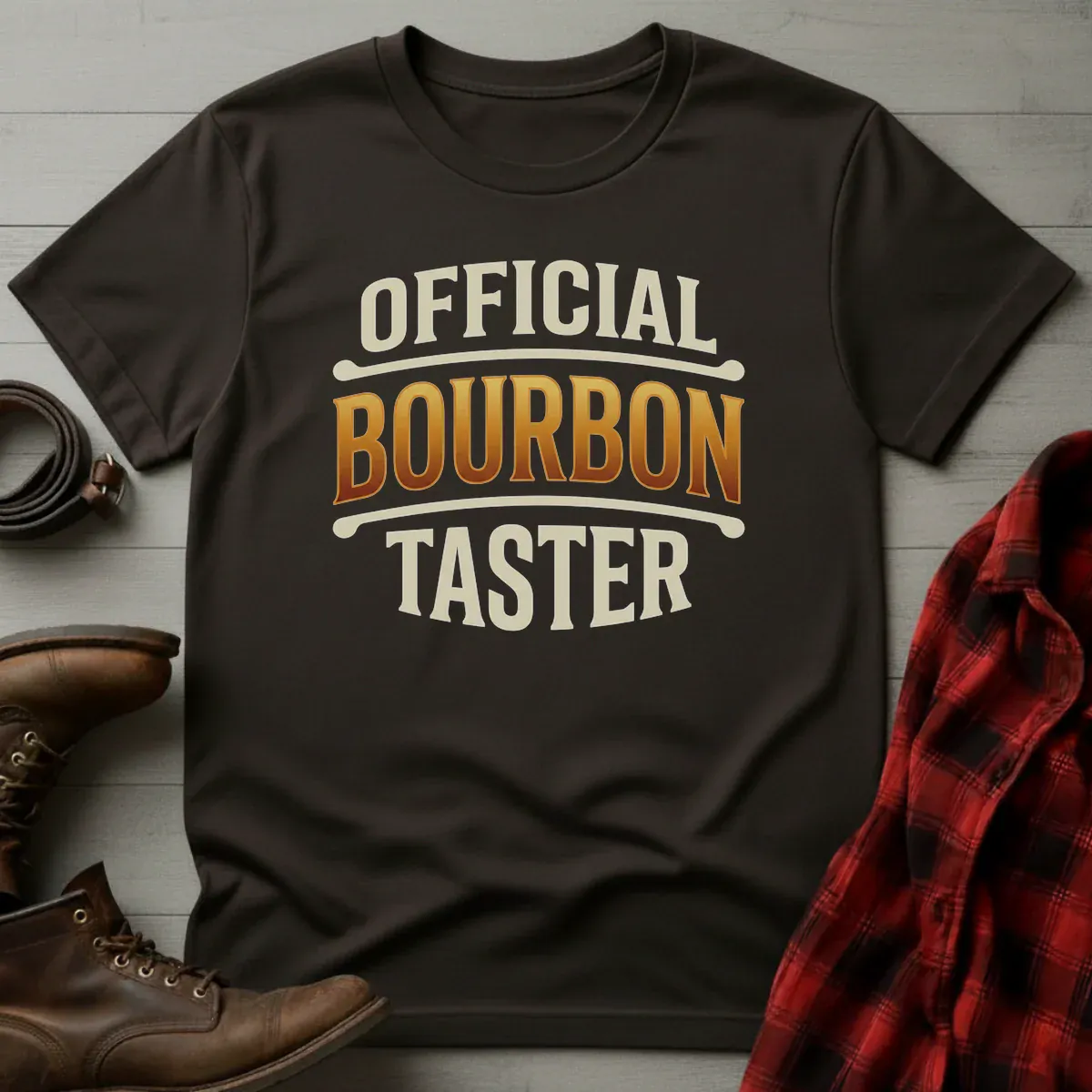 Official Bourbon Taster Typography T-Shirt