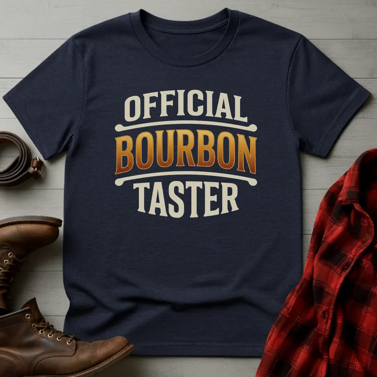 Official Bourbon Taster Typography T-Shirt