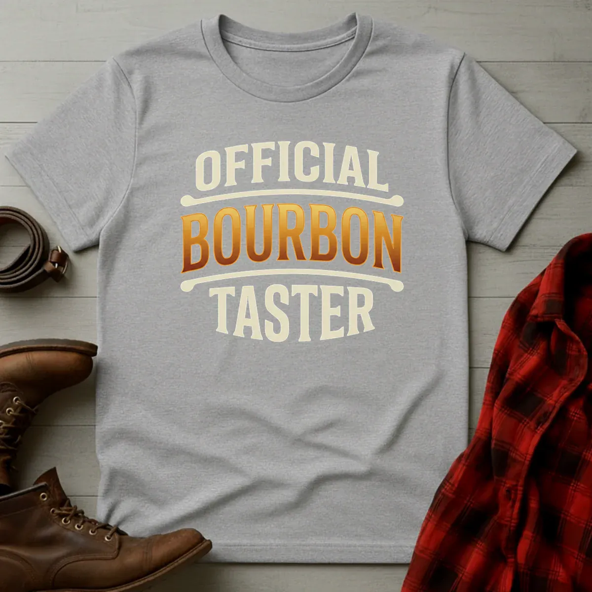 Official Bourbon Taster Typography T-Shirt