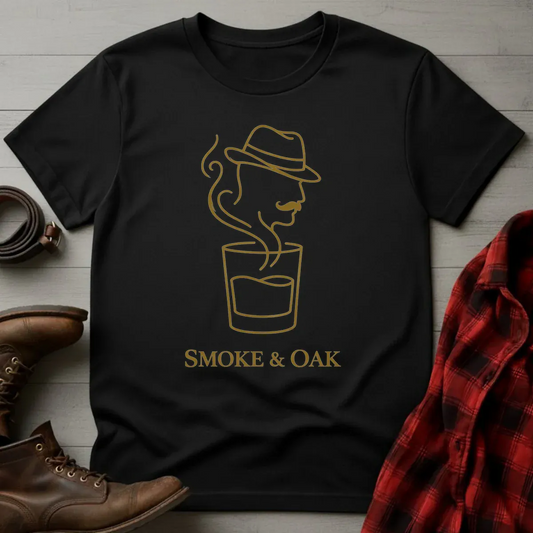 Smoke and Oak Minimal Whiskey Glass T-Shirt
