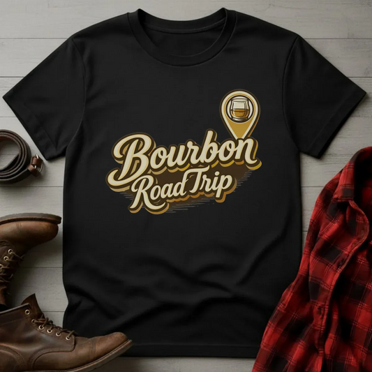 Bourbon Road Trip Map Pin T-Shirt
