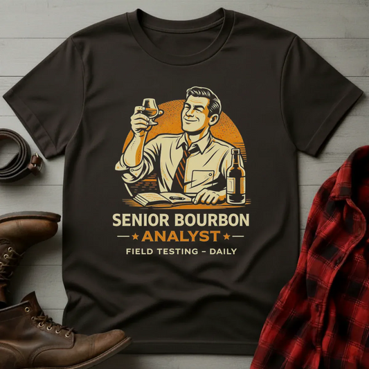 Senior Bourbon Analyst Retro Mascot T-Shirt