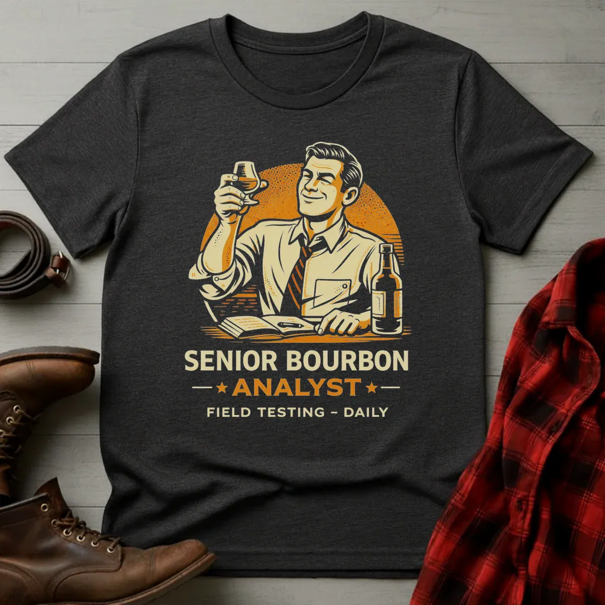 Senior Bourbon Analyst Retro Mascot T-Shirt