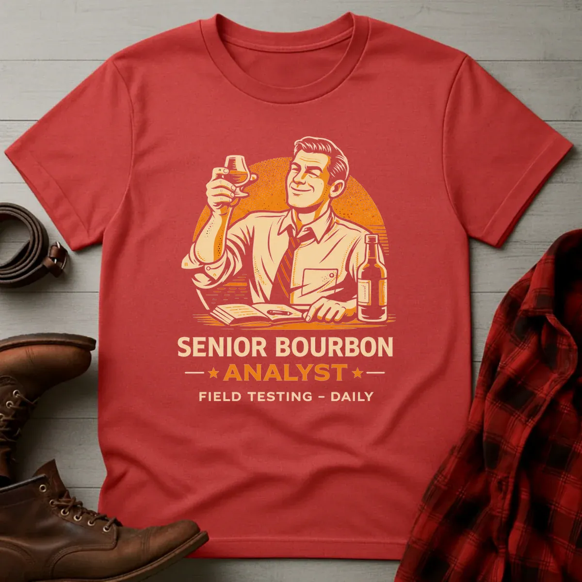 Senior Bourbon Analyst Retro Mascot T-Shirt