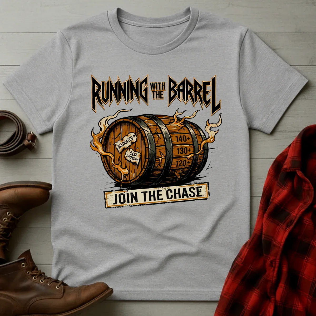Running with the Barrel Whiskey T-Shirt