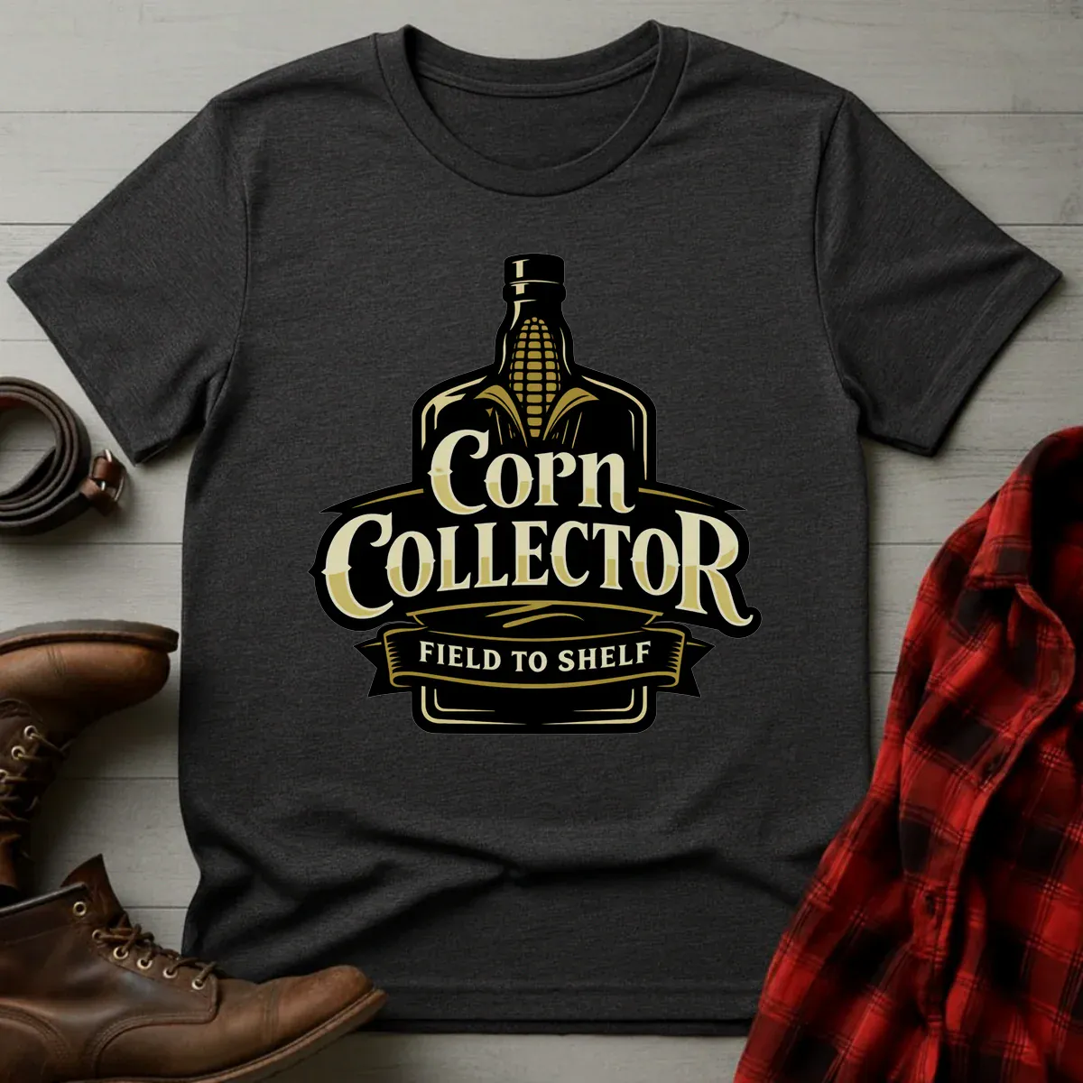 Corn Collector Field to Shelf Whiskey T-Shirt