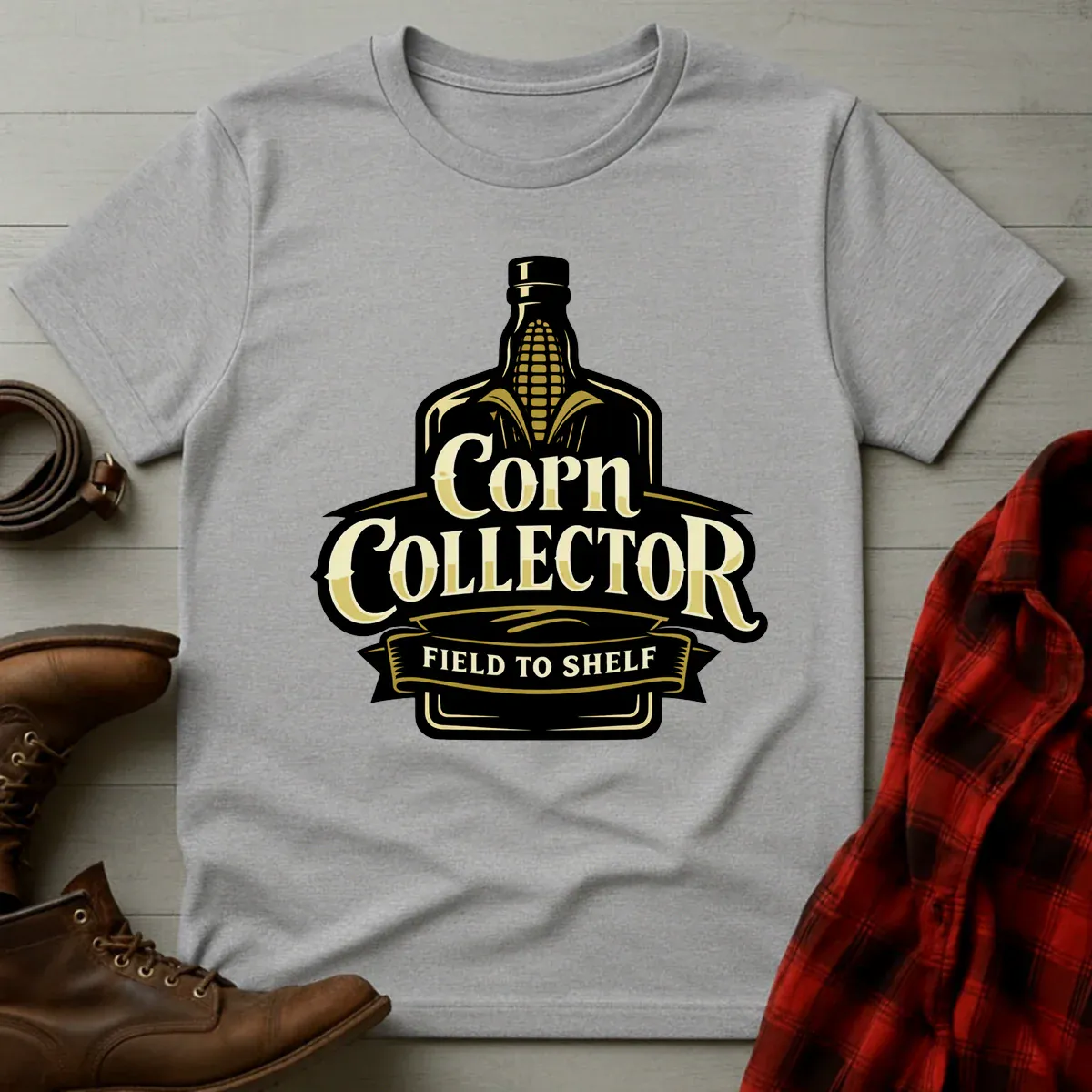 Corn Collector Field to Shelf Whiskey T-Shirt