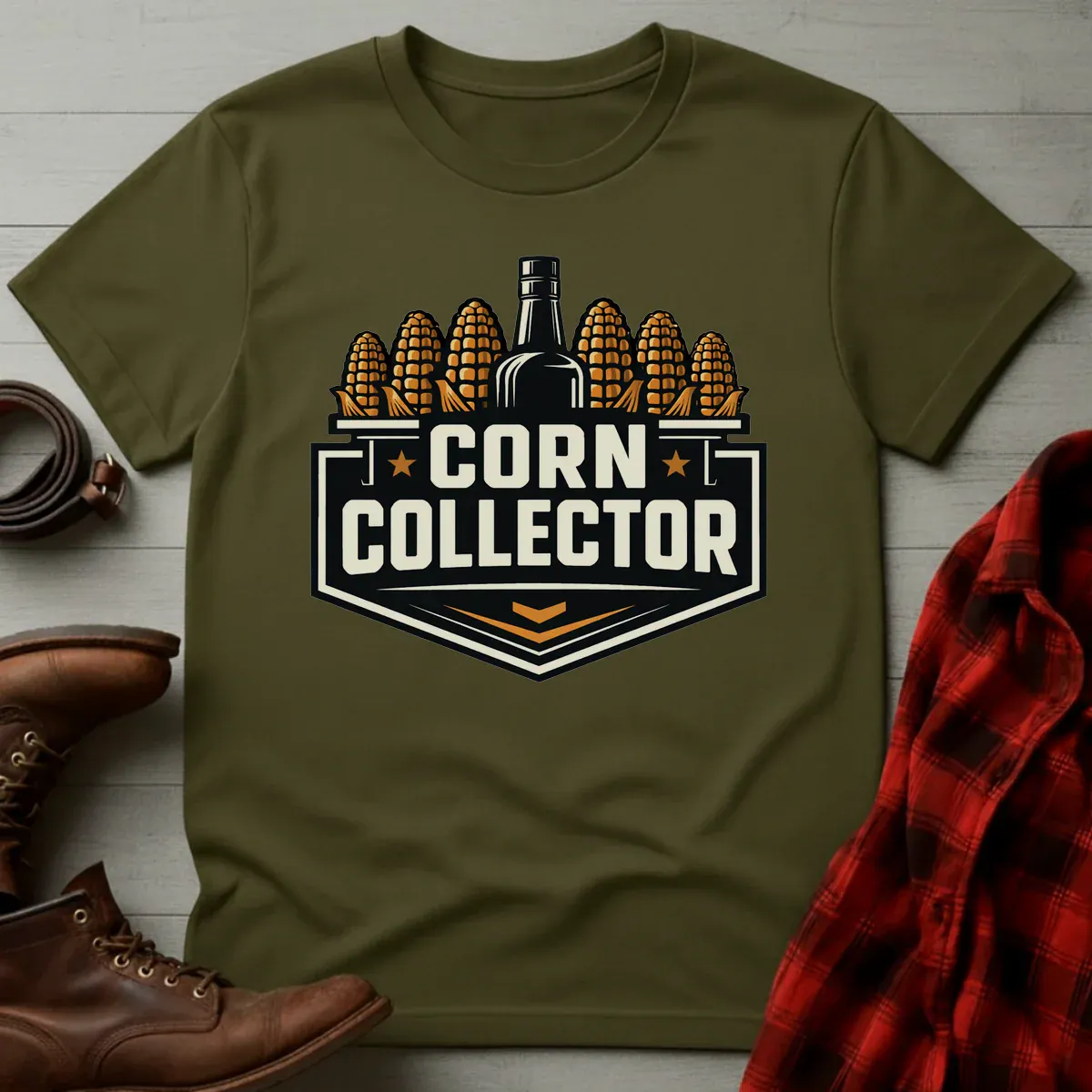Corn Collector Whiskey Badge T-Shirt