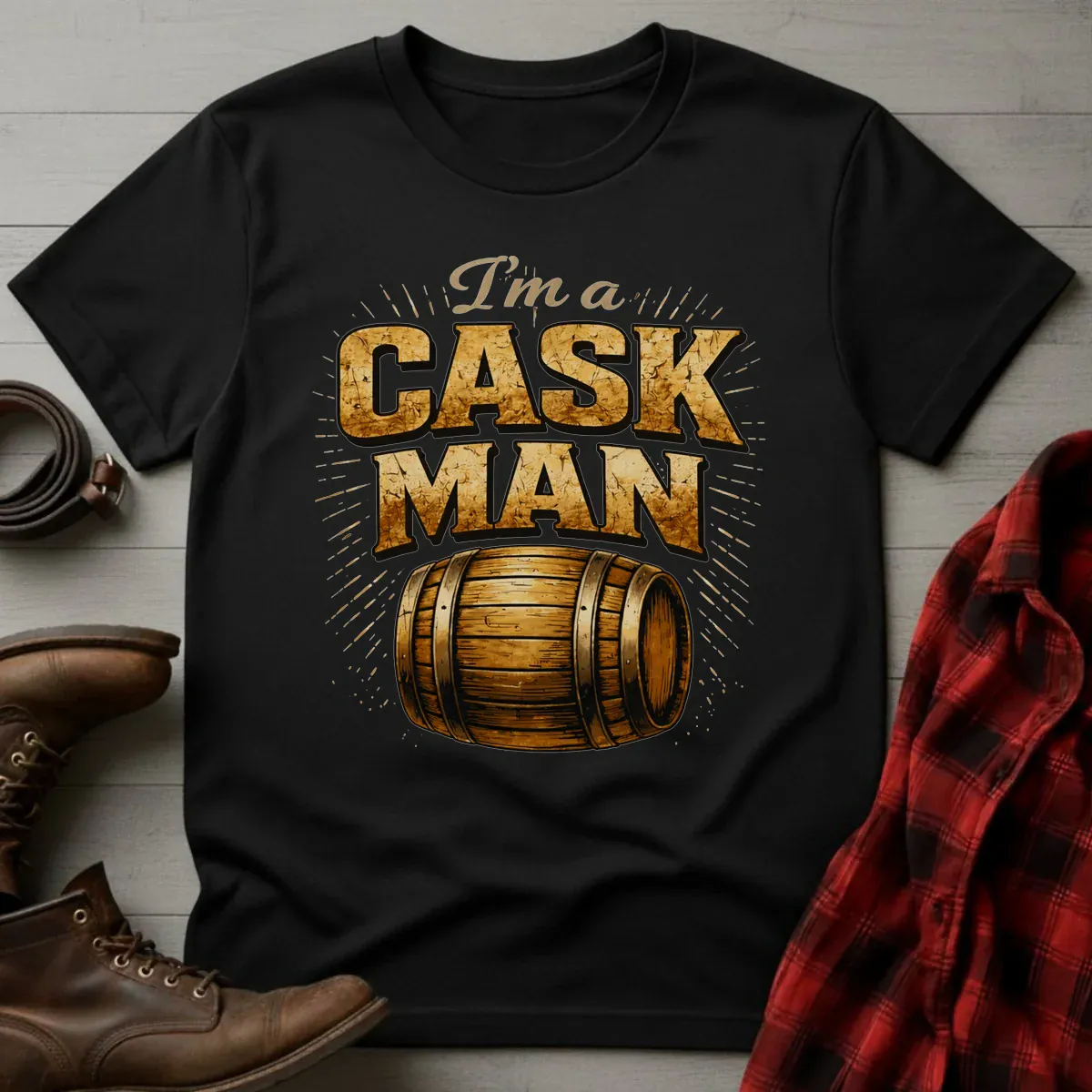 Cask Man Whiskey Barrel T-Shirt