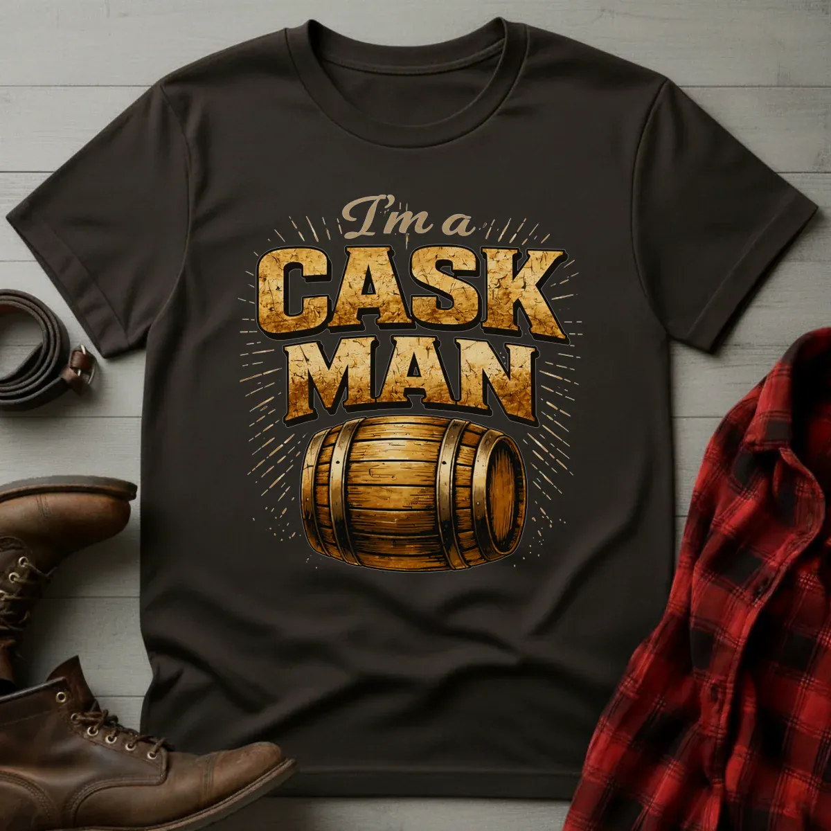 Cask Man Whiskey Barrel T-Shirt