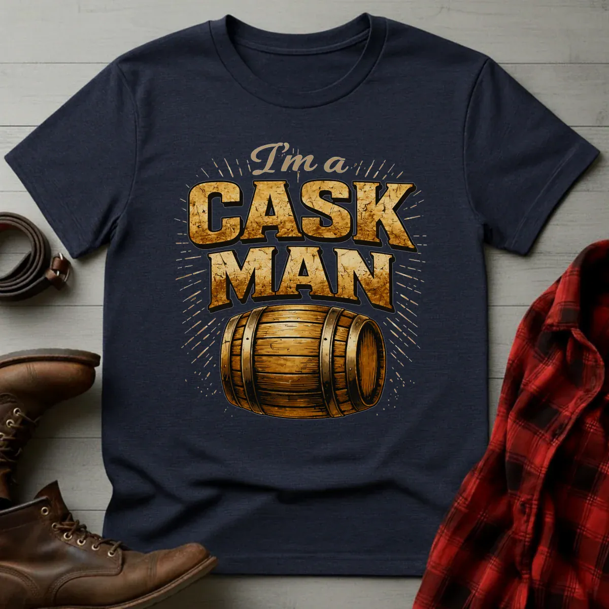 Cask Man Whiskey Barrel T-Shirt