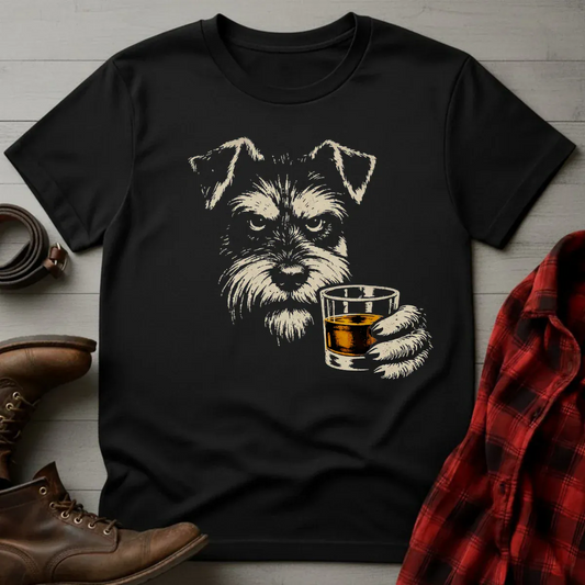 Whiskey Schnauzer Grunge T-Shirt